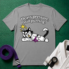 Still Purring Purple Belt T-Shirt in Sport Grey