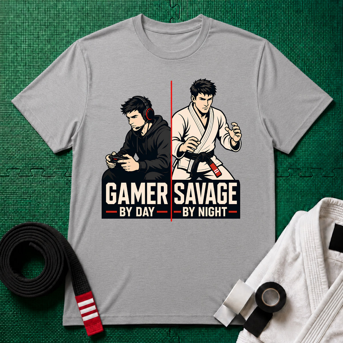 Gamer by Day Black Belt T-Shirt