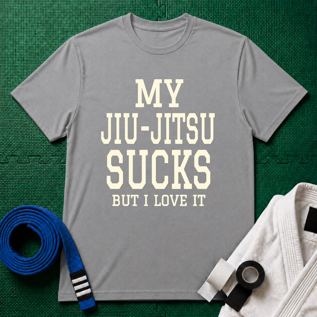My Jiu-Jitsu Sucks But I Love It T-Shirt, Sport Grey