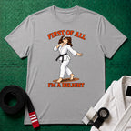 I'm a Delight Black Belt T-Shirt in Sport Grey