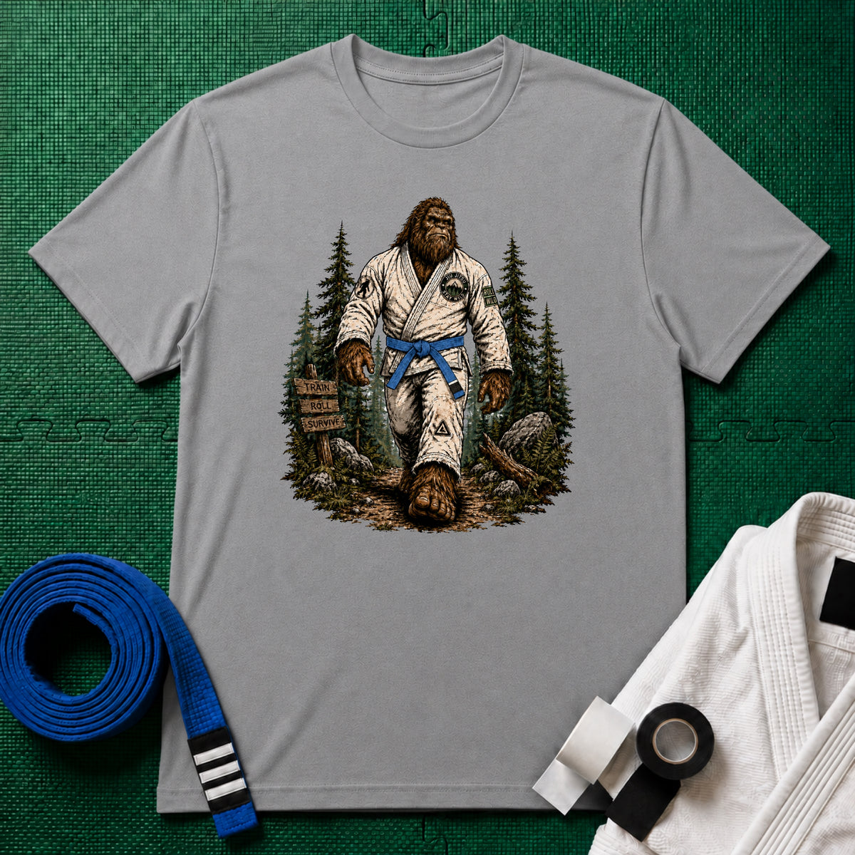 Bigfoot Forest Blue Belt T-Shirt