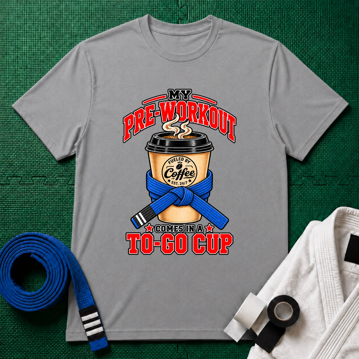 To Go Cup Blue Belt T-Shirt
