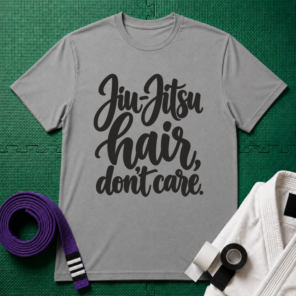 Jiu-Jitsu Hair, Don't Care T-Shirt, Sport Grey