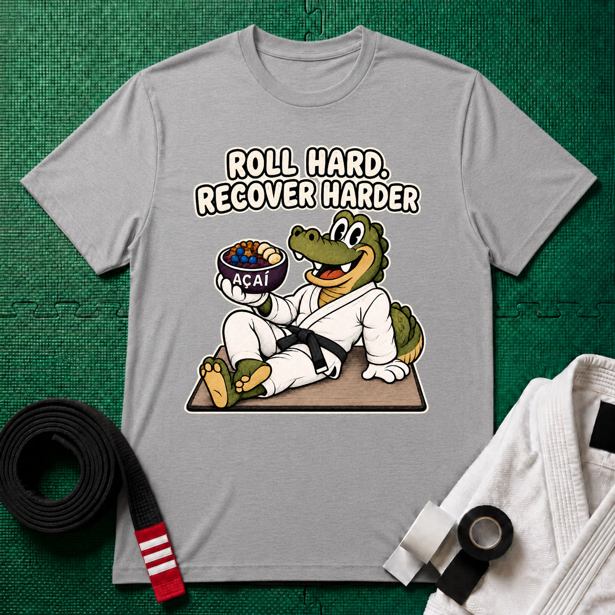 Roll Hard Black Belt T-Shirt