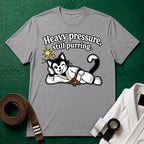 Still Purring Brown Belt T-Shirt in Sport Grey