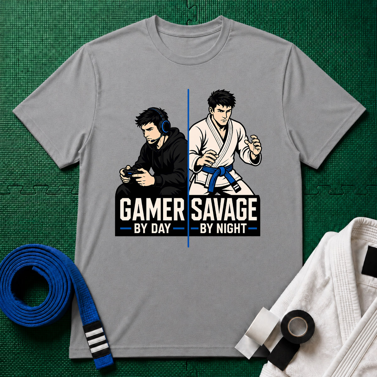 Gamer by Day Blue Belt T-Shirt