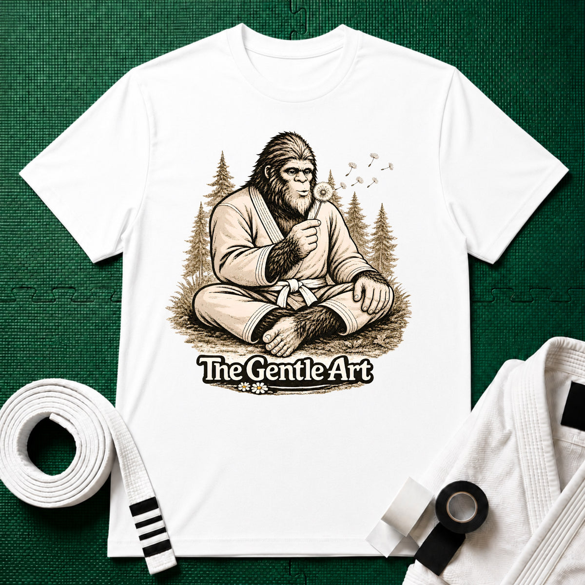 Bigfoot Dandelion White Belt T-Shirt