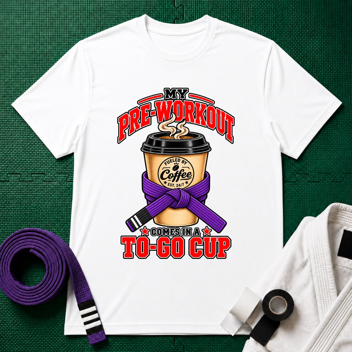 To Go Cup Purple Belt T-Shirt
