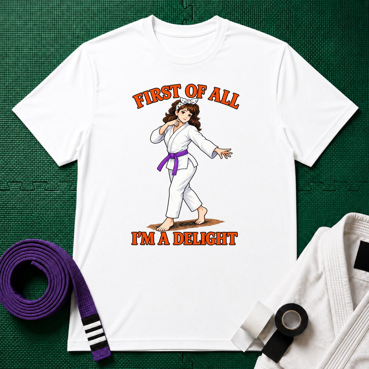 I'm a Delight Purple Belt T-Shirt in White