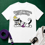 Still Purring Purple Belt T-Shirt in White