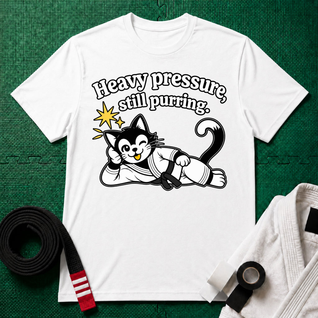 Still Purring Black Belt T-Shirt in White