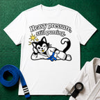 Still Purring Blue Belt T-Shirt in White