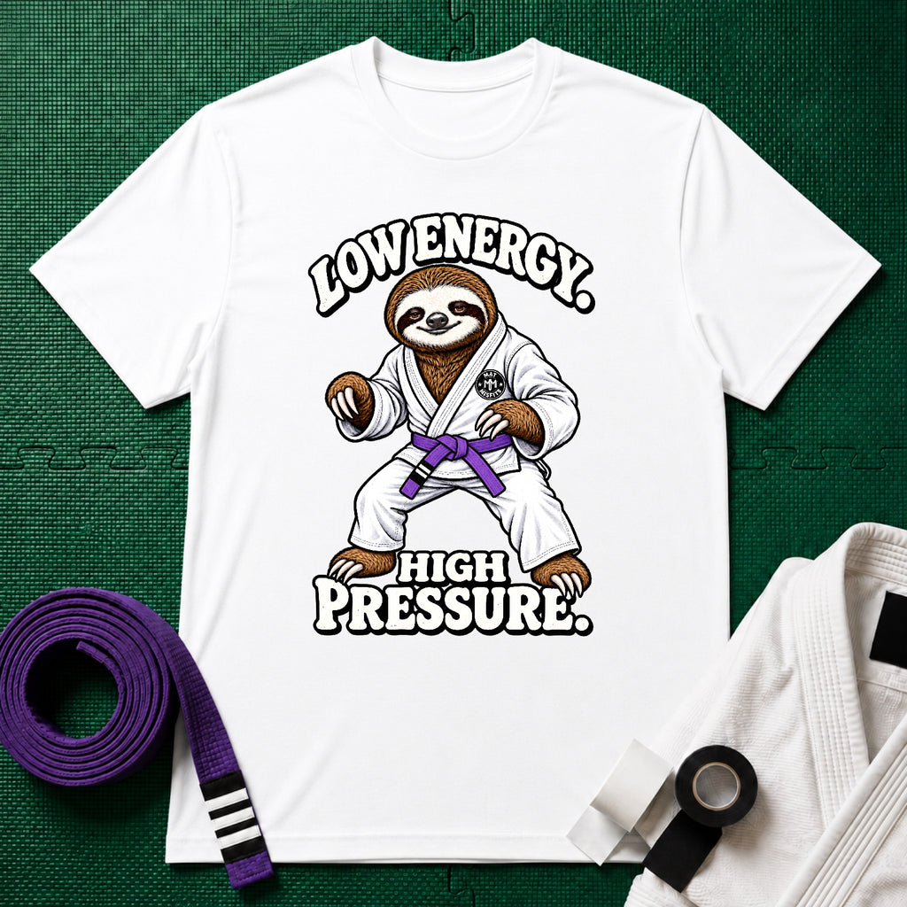 Low Energy Sloth Purple Belt T-Shirt
