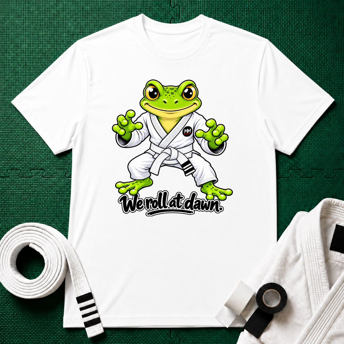 We Roll White Belt T-Shirt