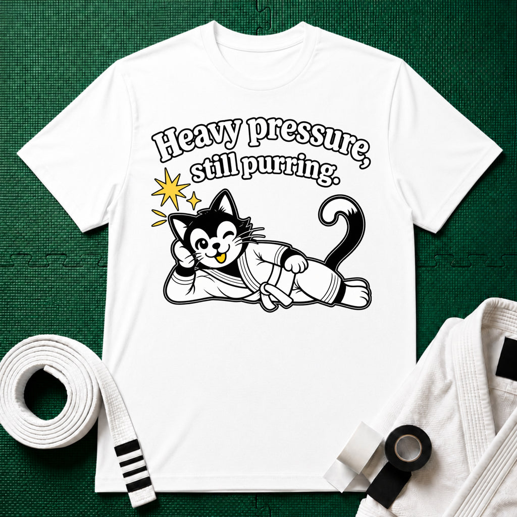 Still Purring White Belt T-Shirt in White