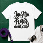 Jiu-Jitsu Hair, Don't Care T-Shirt, White