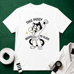This Pussy Needs to Sleep White Belt T-Shirt in White
