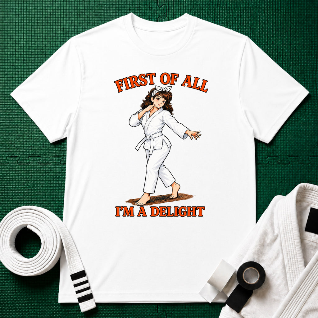I'm a Delight White Belt T-Shirt in White