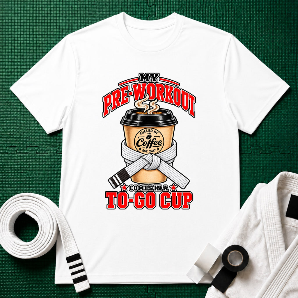 To Go Cup White Belt T-Shirt